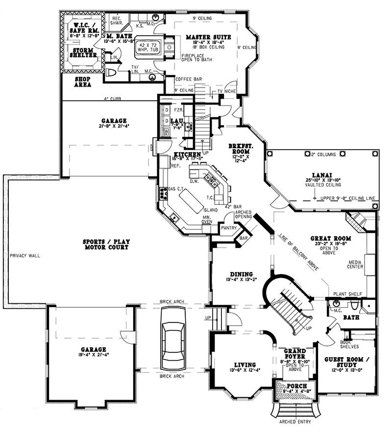 Greek Revival House Plan First Floor - Oakvilla Traditional Home 055S-0017 - Shop House Plans and More