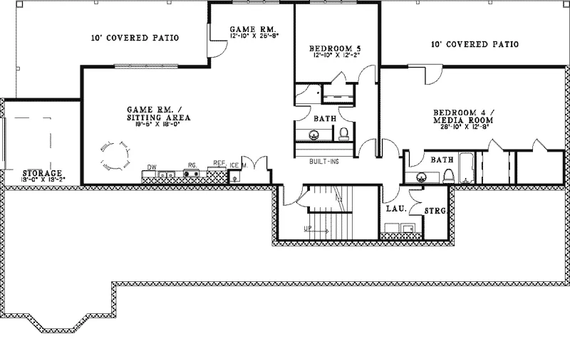 Contemporary House Plan Lower Level Floor - Oakfield Luxury Home 055S-0026 - Shop House Plans and More