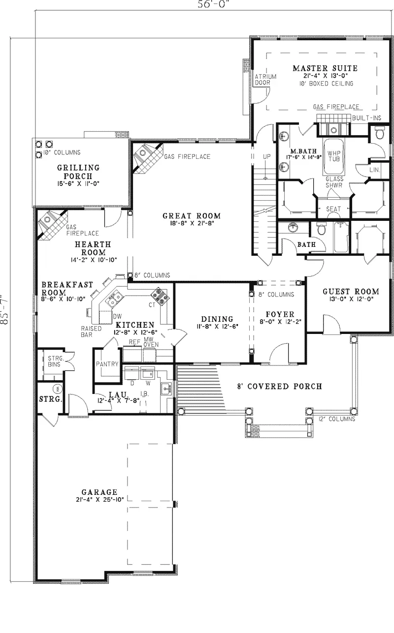 Contemporary House Plan First Floor - Linda Marie Luxury Home 055S-0033 - Shop House Plans and More