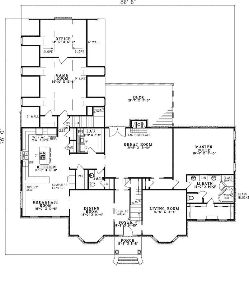 Colonial House Plan First Floor - Clyde Park Luxury Georgian Home 055S-0034 - Search House Plans and More