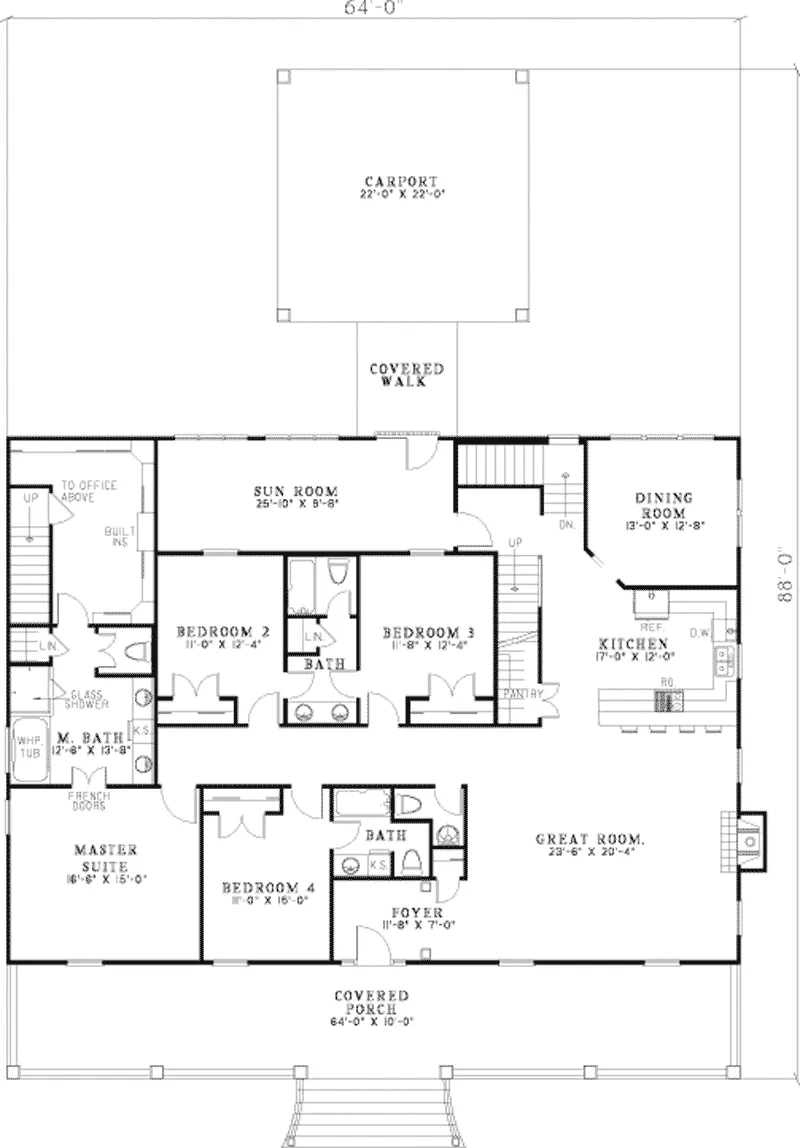 Country House Plan First Floor - Nantucket Cliff Cape Cod Home 055S-0042 - Shop House Plans and More