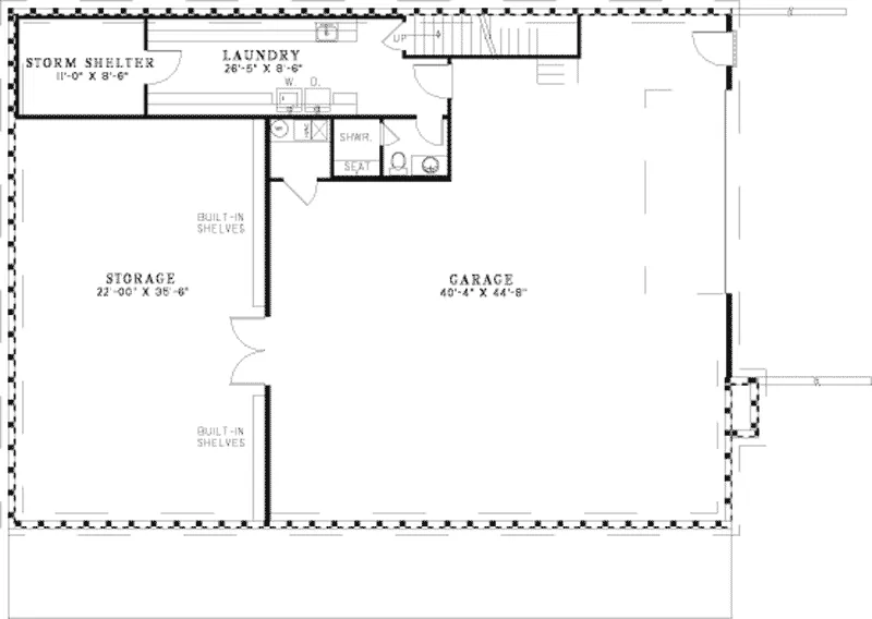 Country House Plan Lower Level Floor - Nantucket Cliff Cape Cod Home 055S-0042 - Shop House Plans and More