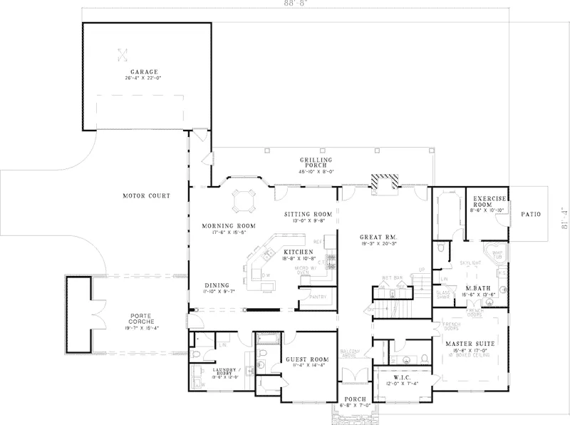 Traditional House Plan First Floor - Marlow Manor Luxury Home 055S-0043 - Shop House Plans and More