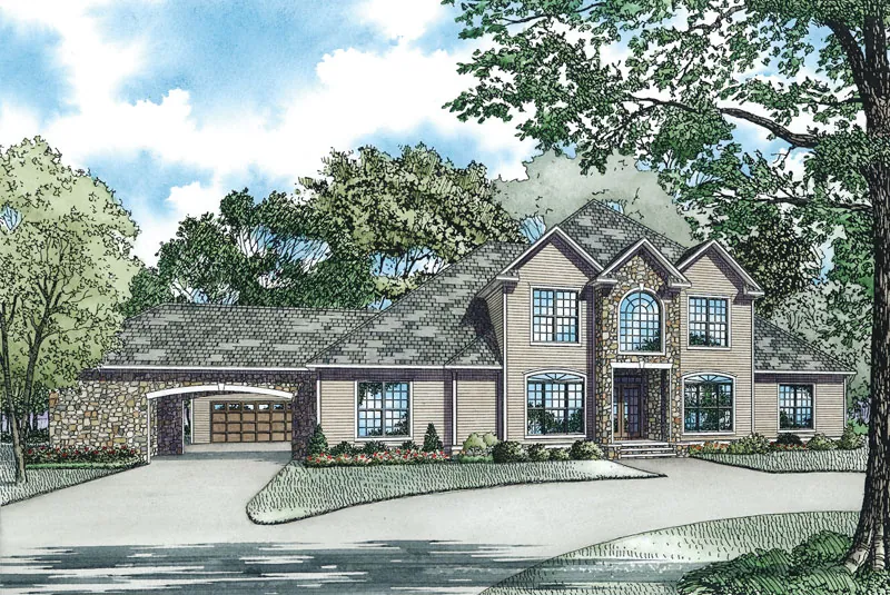 Traditional House Plan Front Image - Marlow Manor Luxury Home 055S-0043 - Shop House Plans and More