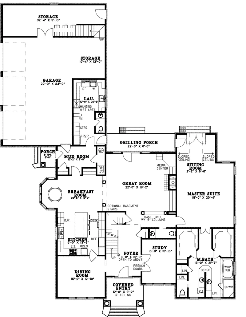Luxury House Plan First Floor - Glenwalk Luxury Home 055S-0057 - Search House Plans and More