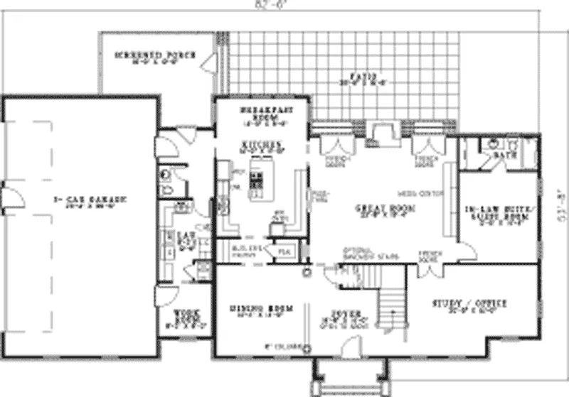 Colonial House Plan First Floor - Sander Georgian Luxury Home 055S-0058 - Shop House Plans and More