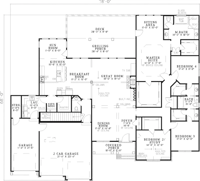Arts & Crafts House Plan First Floor - Fulbright Manor Luxury Home 055S-0064 - Search House Plans and More