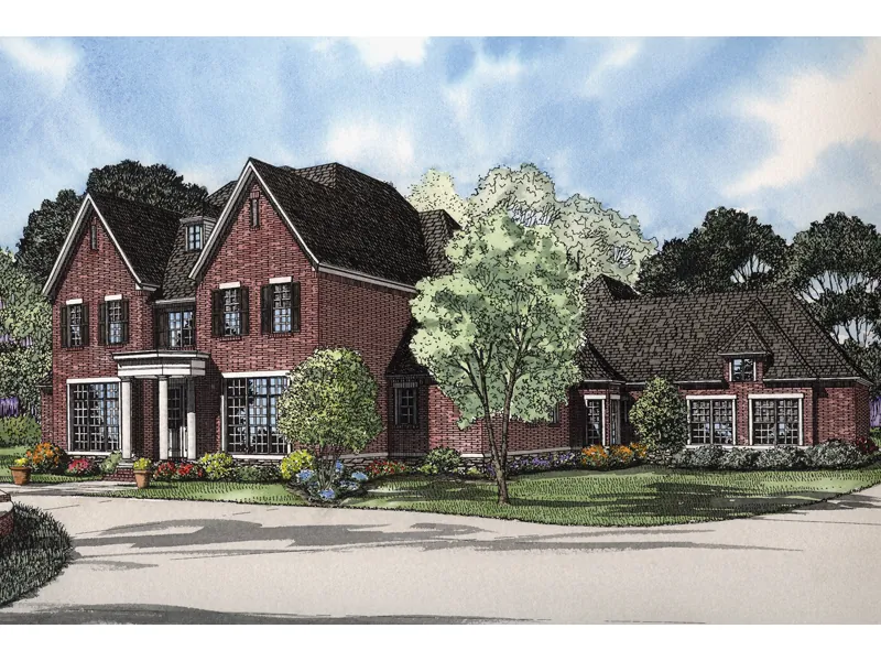 Luxury Brick Traditional Two-Story House