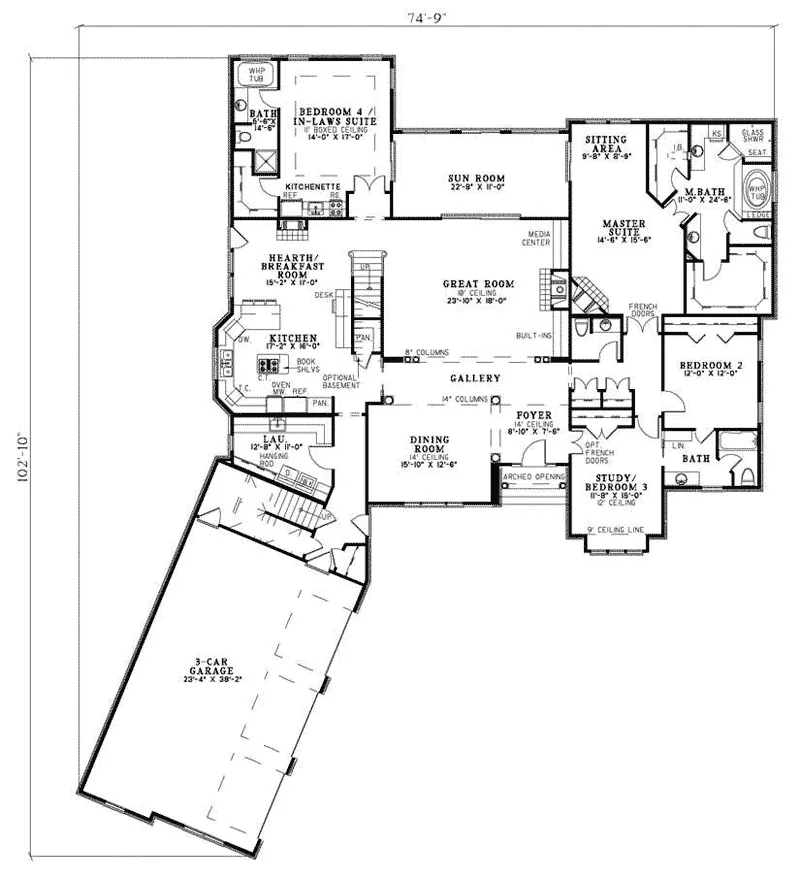 Luxury House Plan First Floor - Trevorton Luxury Home 055S-0073 - Shop House Plans and More