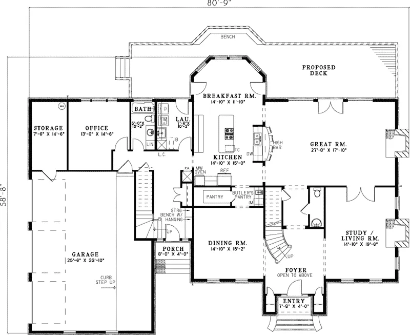 Georgian House Plan First Floor - Sugarberry Georgian Home 055S-0098 - Shop House Plans and More