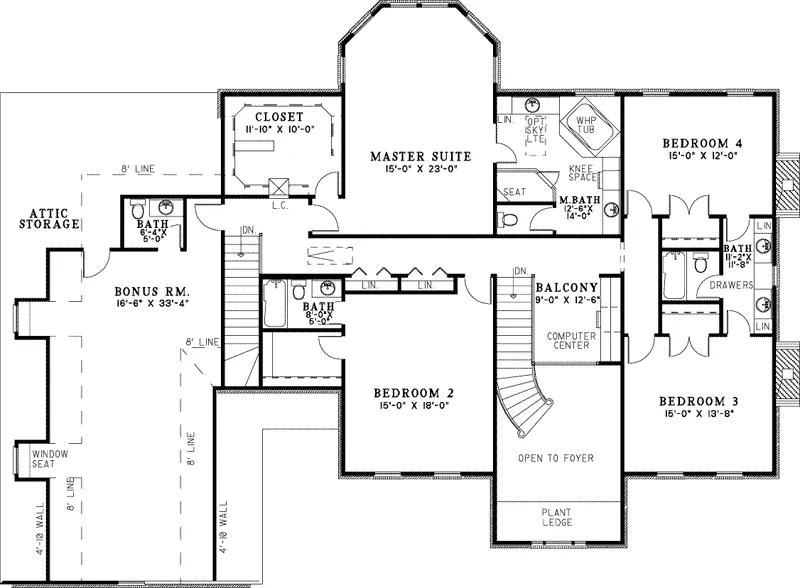 Georgian House Plan Second Floor - Sugarberry Georgian Home 055S-0098 - Shop House Plans and More