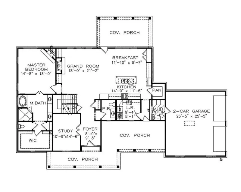 Modern House Plan First Floor - 056D-0091 - Shop House Plans and More