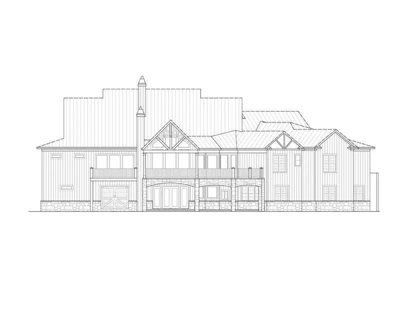 Modern Farmhouse Plan Rear Elevation - 056S-0007 - Shop House Plans and More