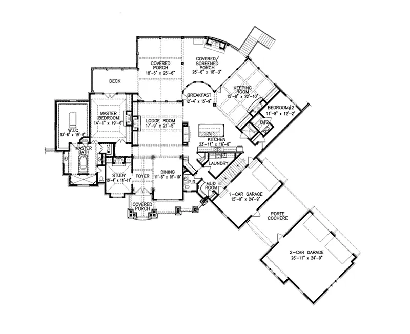 Country House Plan First Floor - Murphy Cove Luxury Home 056S-0019 - Shop House Plans and More