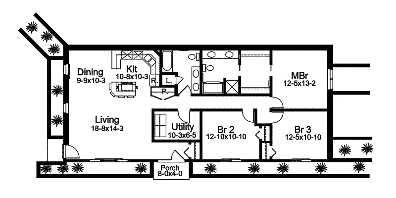 Berm House Plan First Floor - Cortez Spring Berm Home 057D-0018 - Search House Plans and More