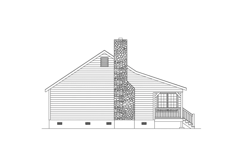 Vacation House Plan Left Elevation - Walnut Grove Country Cabin Home 058D-0012 - Shop House Plans and More