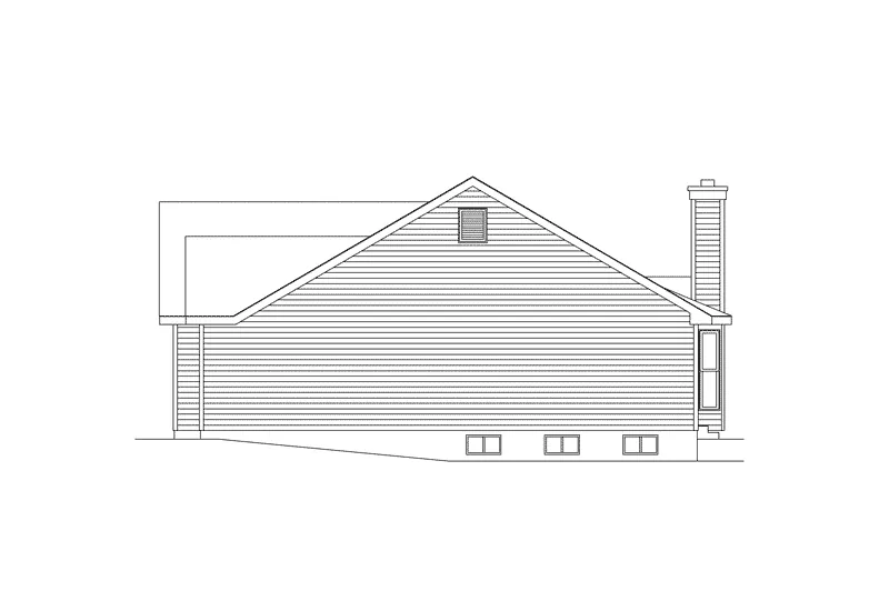 Ranch House Plan Right Elevation - Hollybridge One-Story Home 058D-0016 - Search House Plans and More