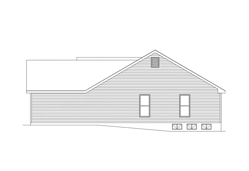 Ranch House Plan Right Elevation - Donnelly Hill Ranch Home 058D-0022 - Search House Plans and More