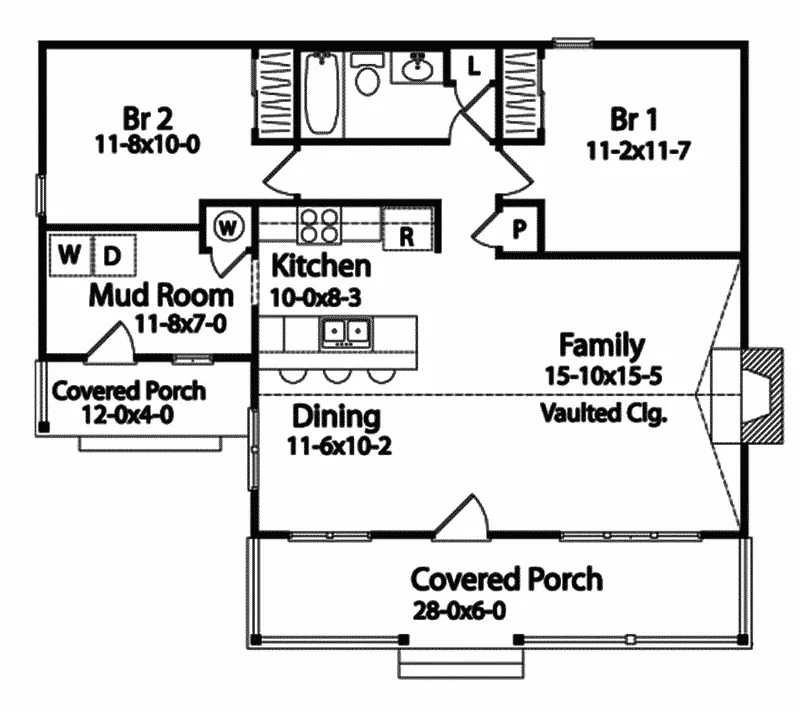 Vacation House Plan First Floor - Seneca Peak Rustic Home 058D-0029 - Shop House Plans and More