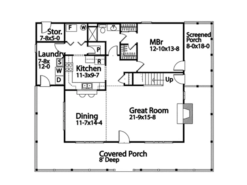Country House Plan First Floor - Addison Park Rustic Home 058D-0032 - Search House Plans and More