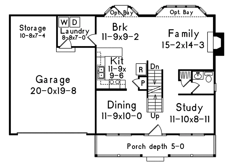 Colonial House Plan First Floor - Smithsonian Southern Home 058D-0038 - Shop House Plans and More