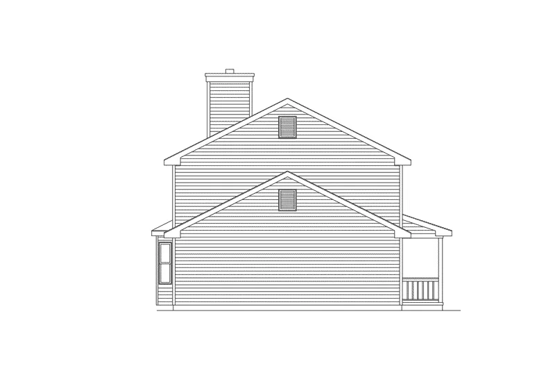 Colonial House Plan Left Elevation - Smithsonian Southern Home 058D-0038 - Shop House Plans and More