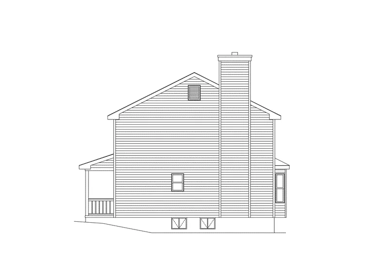 Colonial House Plan Right Elevation - Smithsonian Southern Home 058D-0038 - Shop House Plans and More
