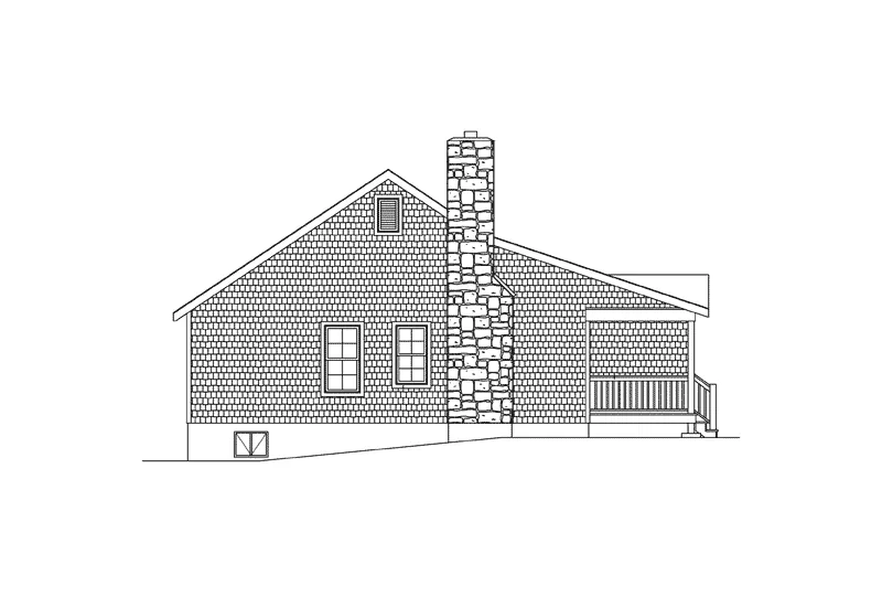 Cabin & Cottage House Plan Left Elevation - Radford Country Cabin Home 058D-0176 - Shop House Plans and More