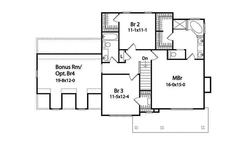 Traditional House Plan Second Floor - Cochrane Traditional Home 058D-0193 - Search House Plans and More