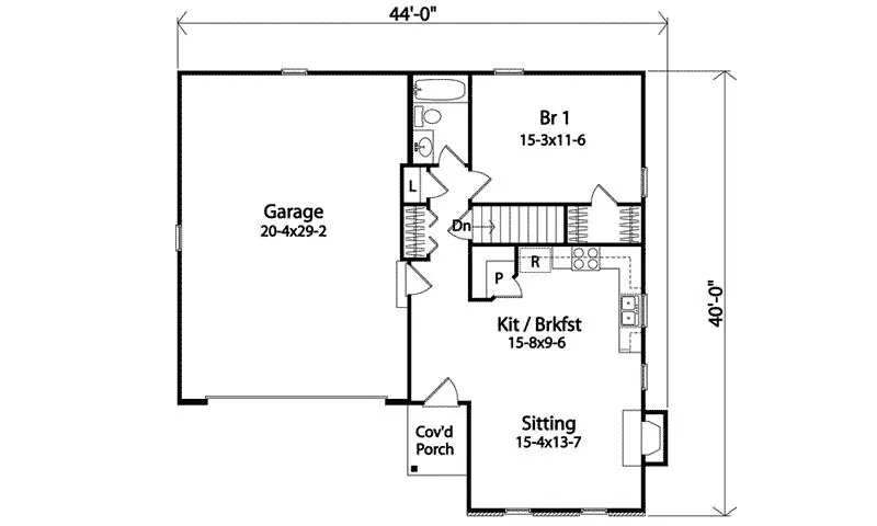 Traditional House Plan First Floor - Ranchester Ranch Home 058D-0194 - Shop House Plans and More