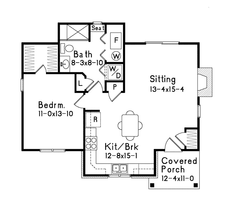 Vacation Home Plan First Floor 058D-0197