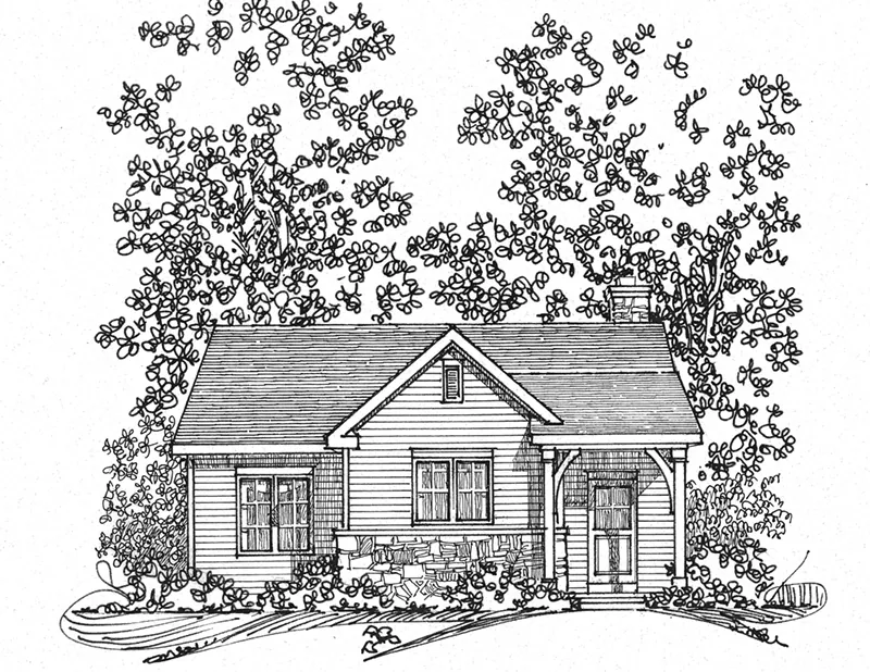 Vacation House Plan Front Image of House - Calriver Country Cottage 058D-0197 - Search House Plans and More