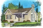 Vacation House Plan Front Image - Gatehill Rustic Cabin Home 058D-0202 - Search House Plans and More