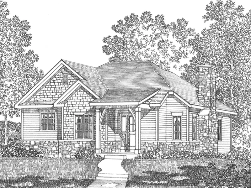 Cabin & Cottage House Plan Front Image of House - Jake Creek Country Cabin Home 058D-0203 - Search House Plans and More