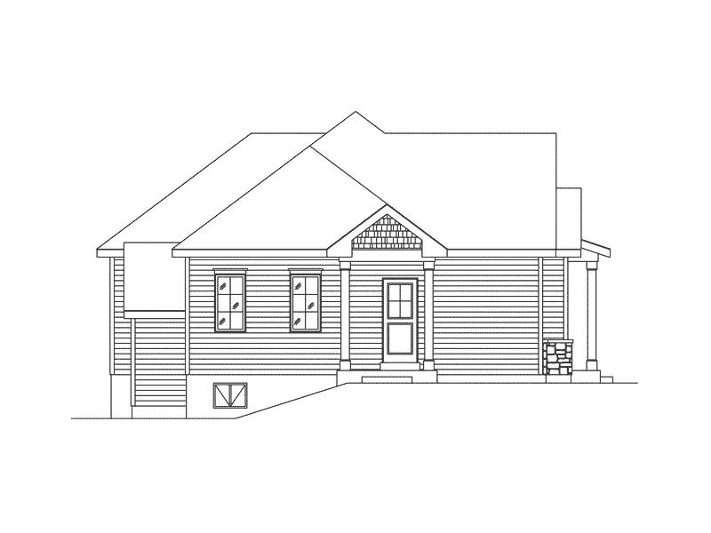 Cabin & Cottage House Plan Left Elevation - Jake Creek Country Cabin Home 058D-0203 - Search House Plans and More