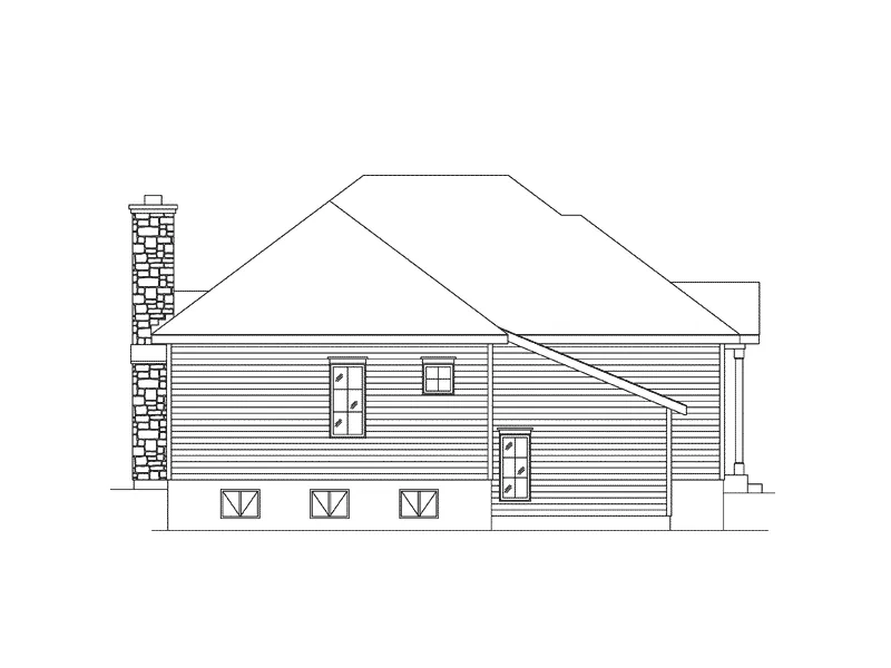 Cabin & Cottage House Plan Rear Elevation - Jake Creek Country Cabin Home 058D-0203 - Search House Plans and More