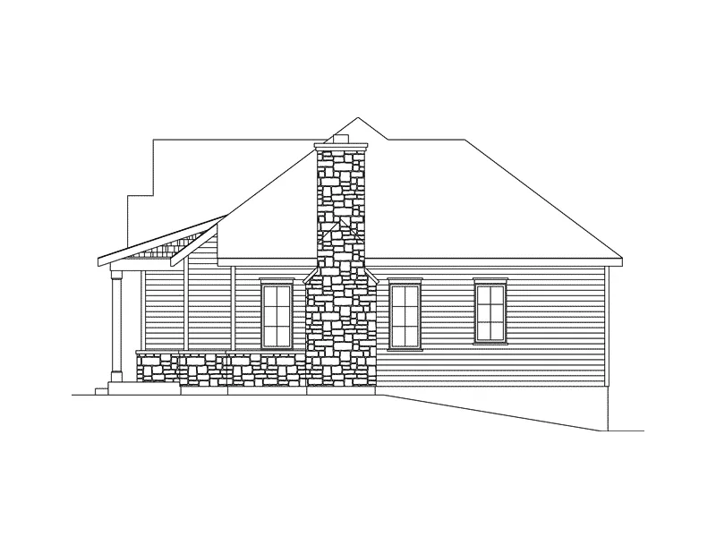Shingle House Plan Right Elevation - Jake Creek Country Cabin Home 058D-0203 - Search House Plans and More