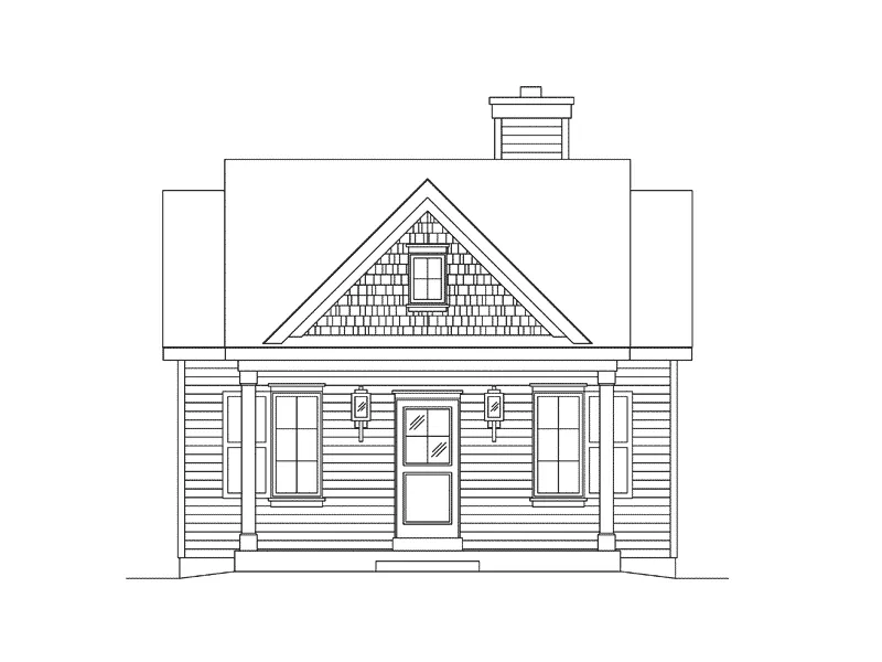 Ranch House Plan Front Elevation - Marie Flatts Craftsman Cabin 058D-0207 - Shop House Plans and More