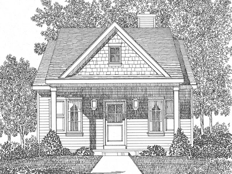 Ranch House Plan Front Image of House - Marie Flatts Craftsman Cabin 058D-0207 - Shop House Plans and More