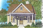 Ranch House Plan Front of Home - Marie Flatts Craftsman Cabin 058D-0207 - Shop House Plans and More