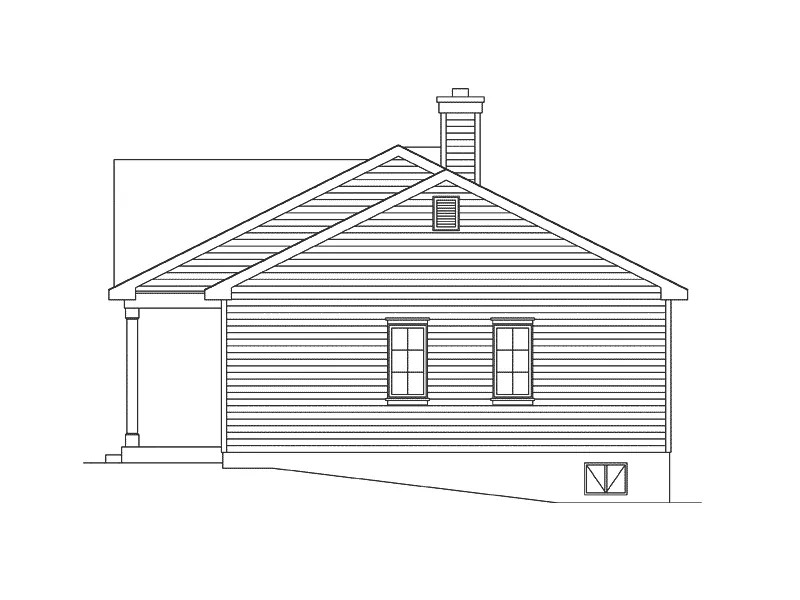 Ranch House Plan Right Elevation - Marie Flatts Craftsman Cabin 058D-0207 - Shop House Plans and More