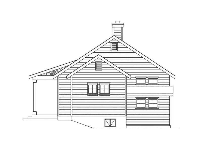 Vacation House Plan Right Elevation - Neva Pass Country Cabin 058D-0208 - Shop House Plans and More