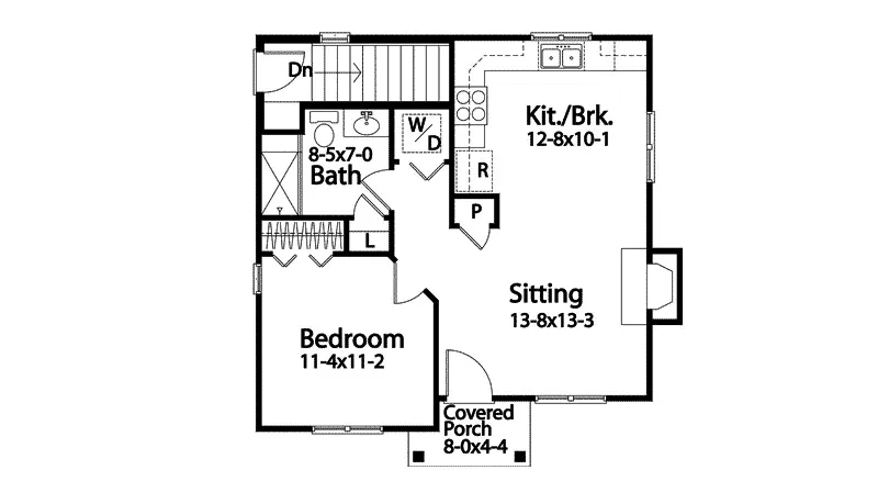 Cabin & Cottage Home Plan First Floor 058D-0211