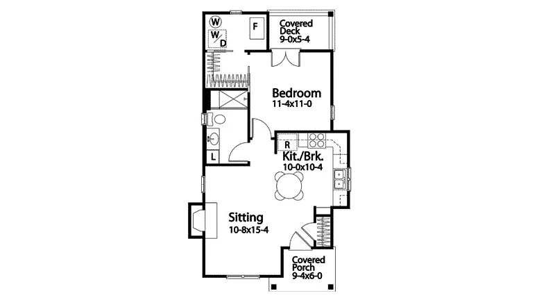 Cabin & Cottage Home Plan First Floor 058D-0213