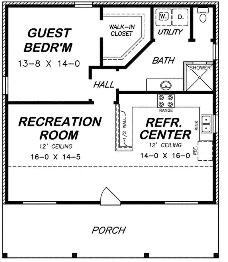 Ranch House Plan First Floor - 060D-0119 - Shop House Plans and More