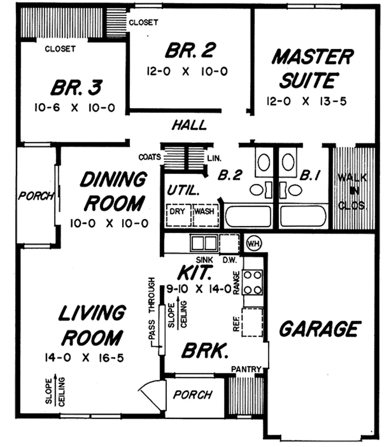 Ranch House Plan First Floor - 060D-0131 - Shop House Plans and More