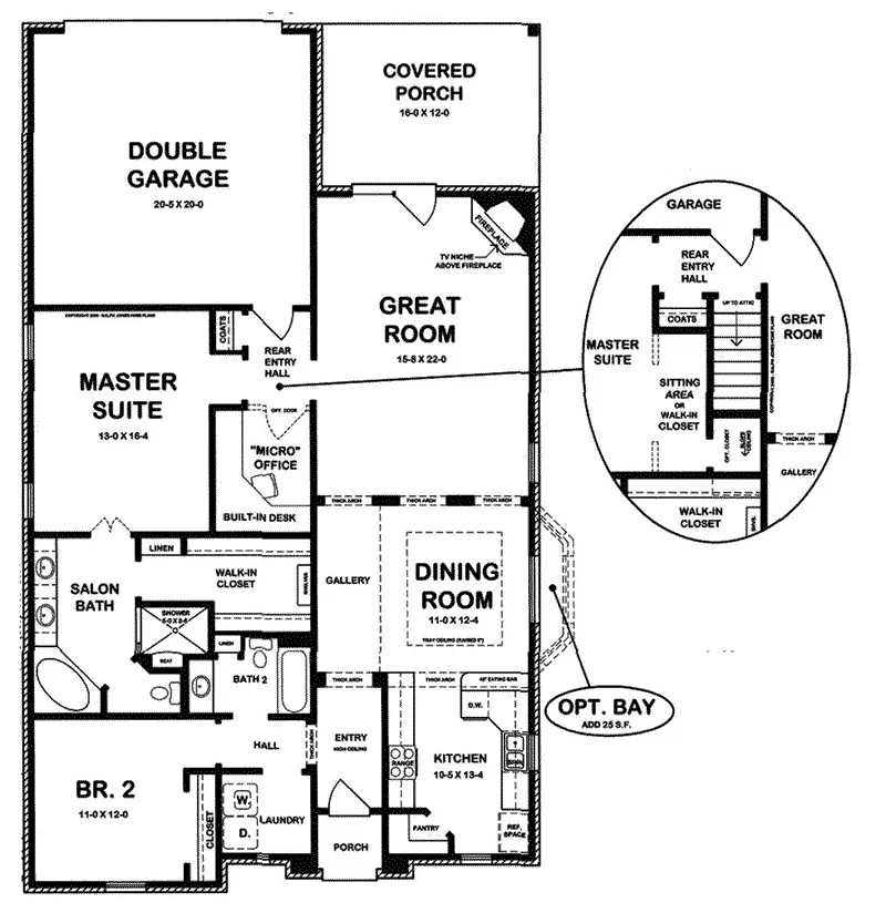 Ranch House Plan First Floor - 060D-0209 - Shop House Plans and More
