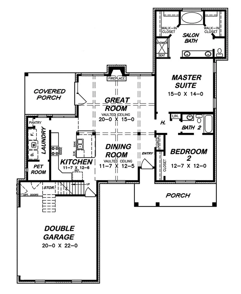 Tudor House Plan First Floor - 060D-0236 - Shop House Plans and More
