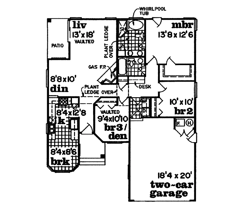 Sunbelt House Plan First Floor - Demetria Place Country Home 062D-0006 - Search House Plans and More