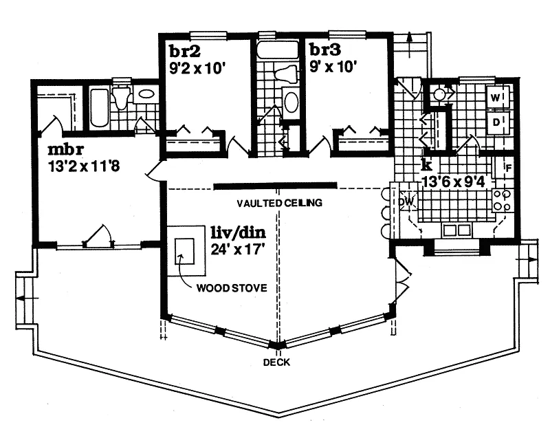 Cabin & Cottage House Plan First Floor - Colgate Rustic A-Frame Home 062D-0049 - Search House Plans and More
